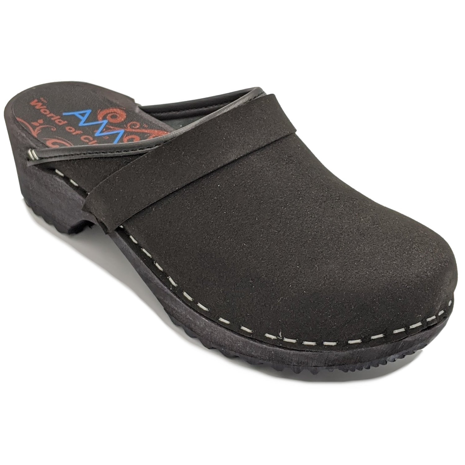 AM-toffeln 100 Clogs in Black Suede