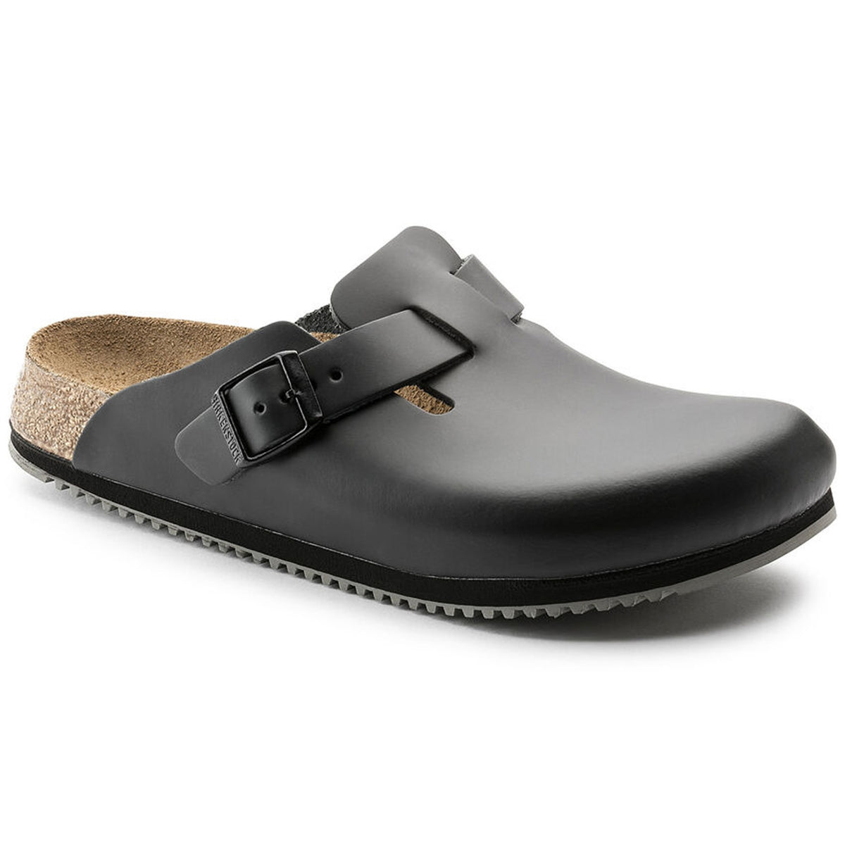 Birkenstock Boston SL Super-Grip Natural Leather in Black (60194)