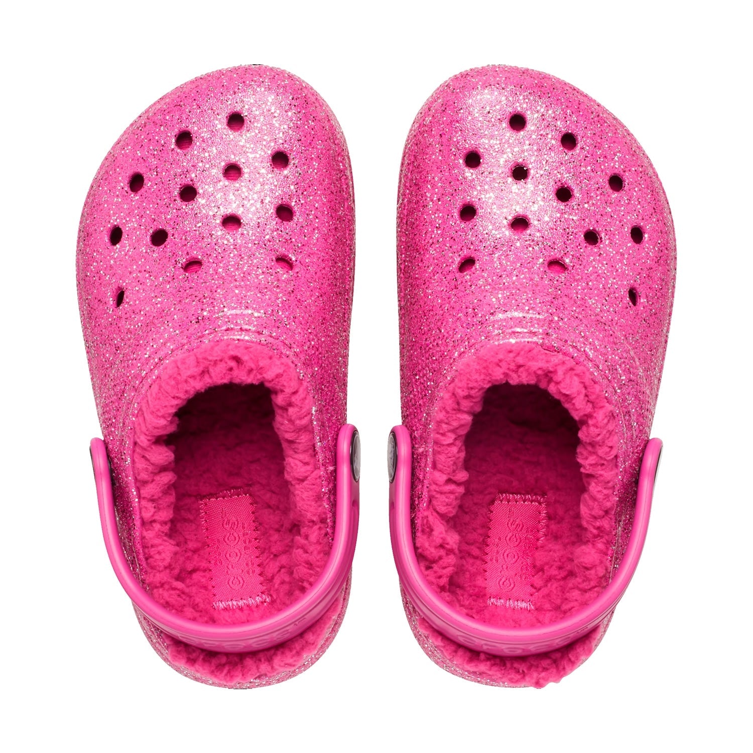 Crocs Classic Glitter Lined Kids Clog 207462 Fuchsia Fun Multi