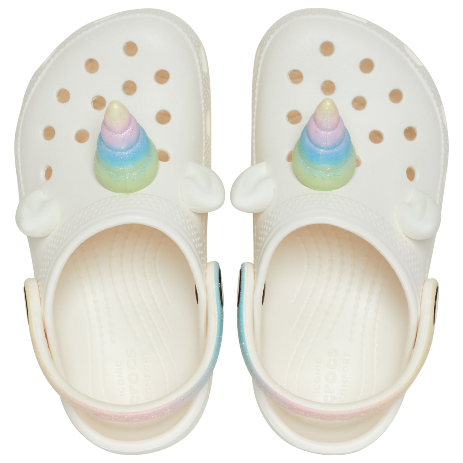 Crocs I AM Rainbow Unicorn Horn Toddlers Clogs (209701) - Chalk