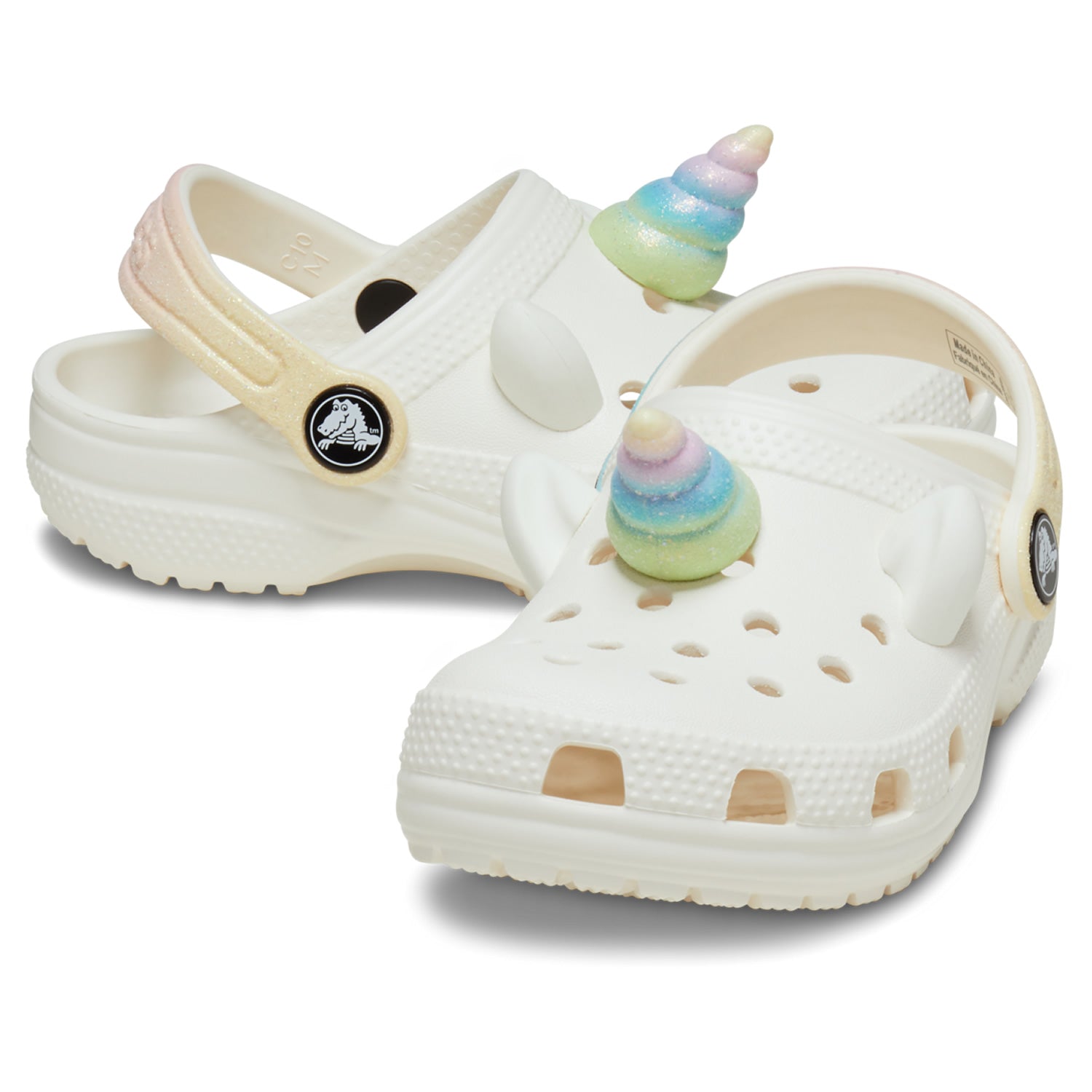 Crocs I AM Rainbow Unicorn Horn Toddlers Clogs (209701) - Chalk