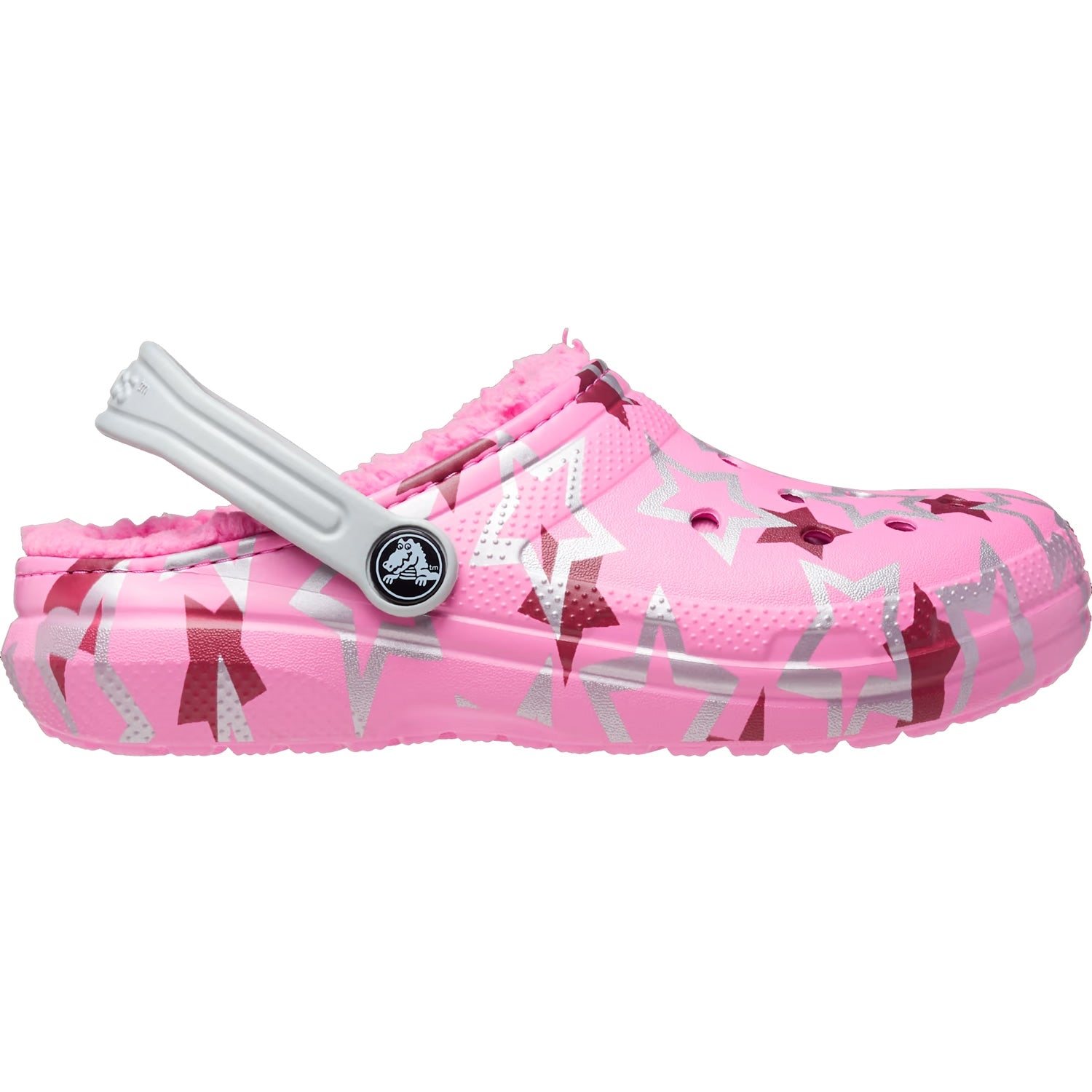 Crocs Classic Lined Kids Disco Dance Party Clog 208085 Taffy Pink Multi
