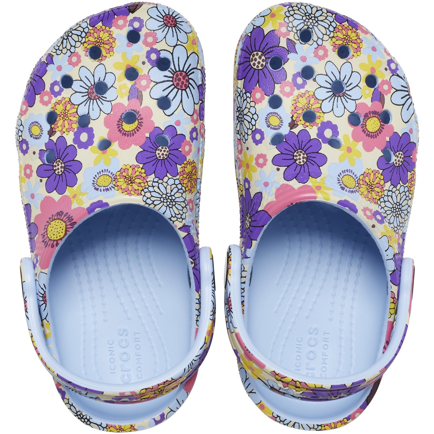Crocs Classic Retro Floral Toddlers Clogs (209069) - Blue Calcite/Multi