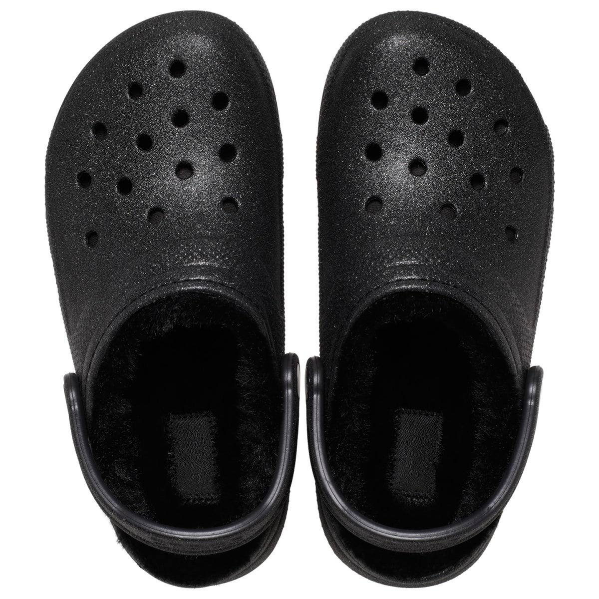 Crocs Classic Glitter Fuzz Lined Clog (211928) - Black