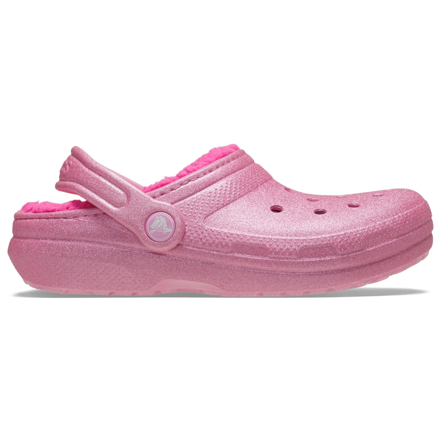 Crocs Classic Glitter Lined Kids Clog 207462 Pink Tweed