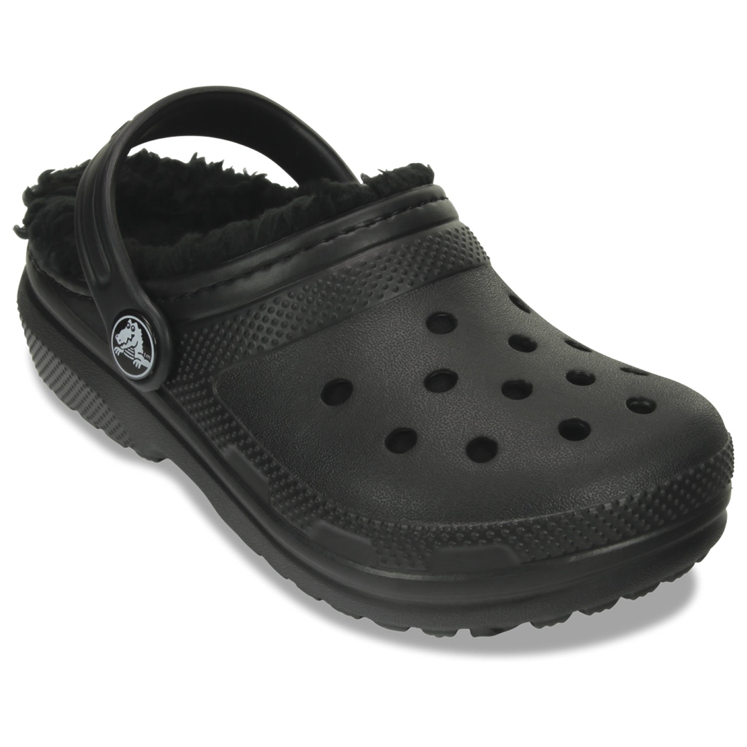 Crocs Classic Lined Kids Clogs (207010) - Black/Black