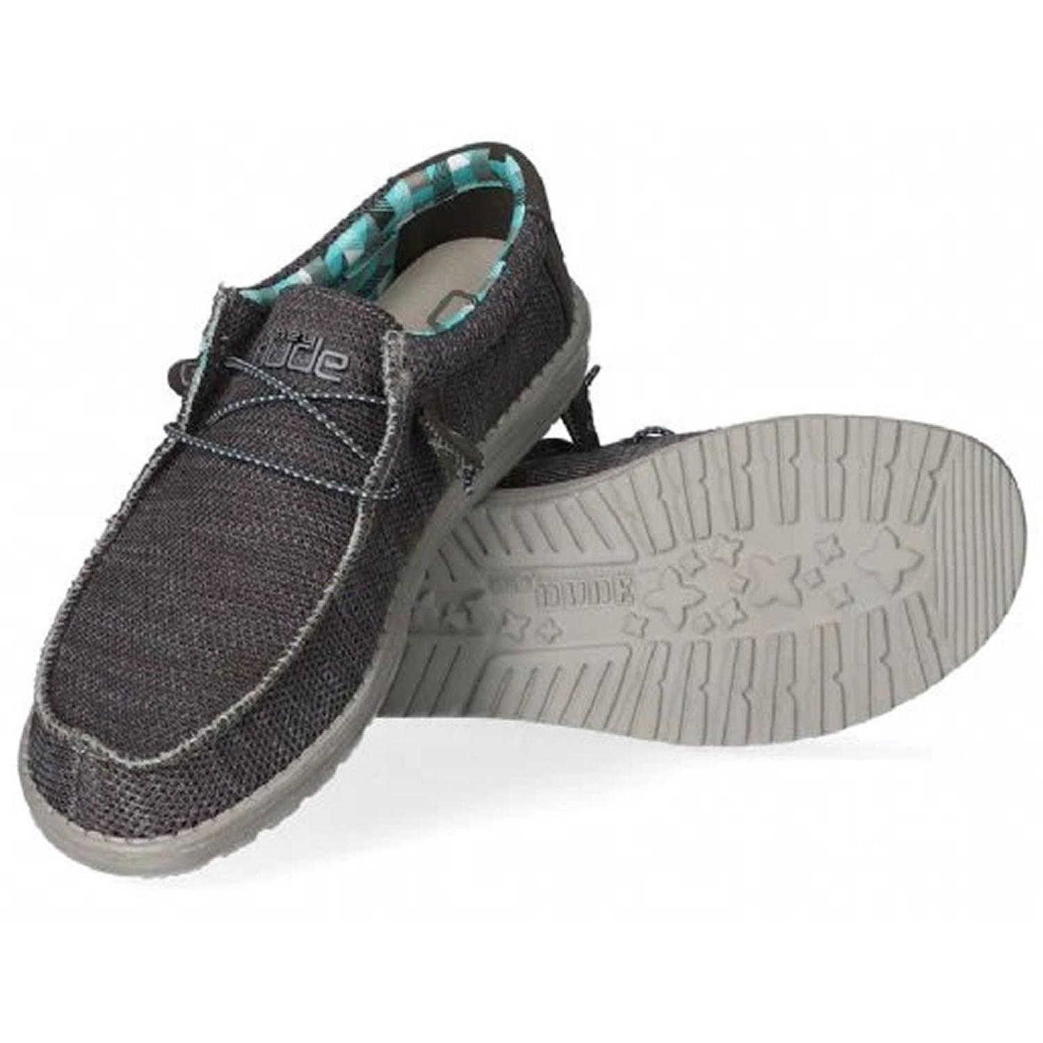 Hey Dude Wally Sox Textile (40019) - Charcoal