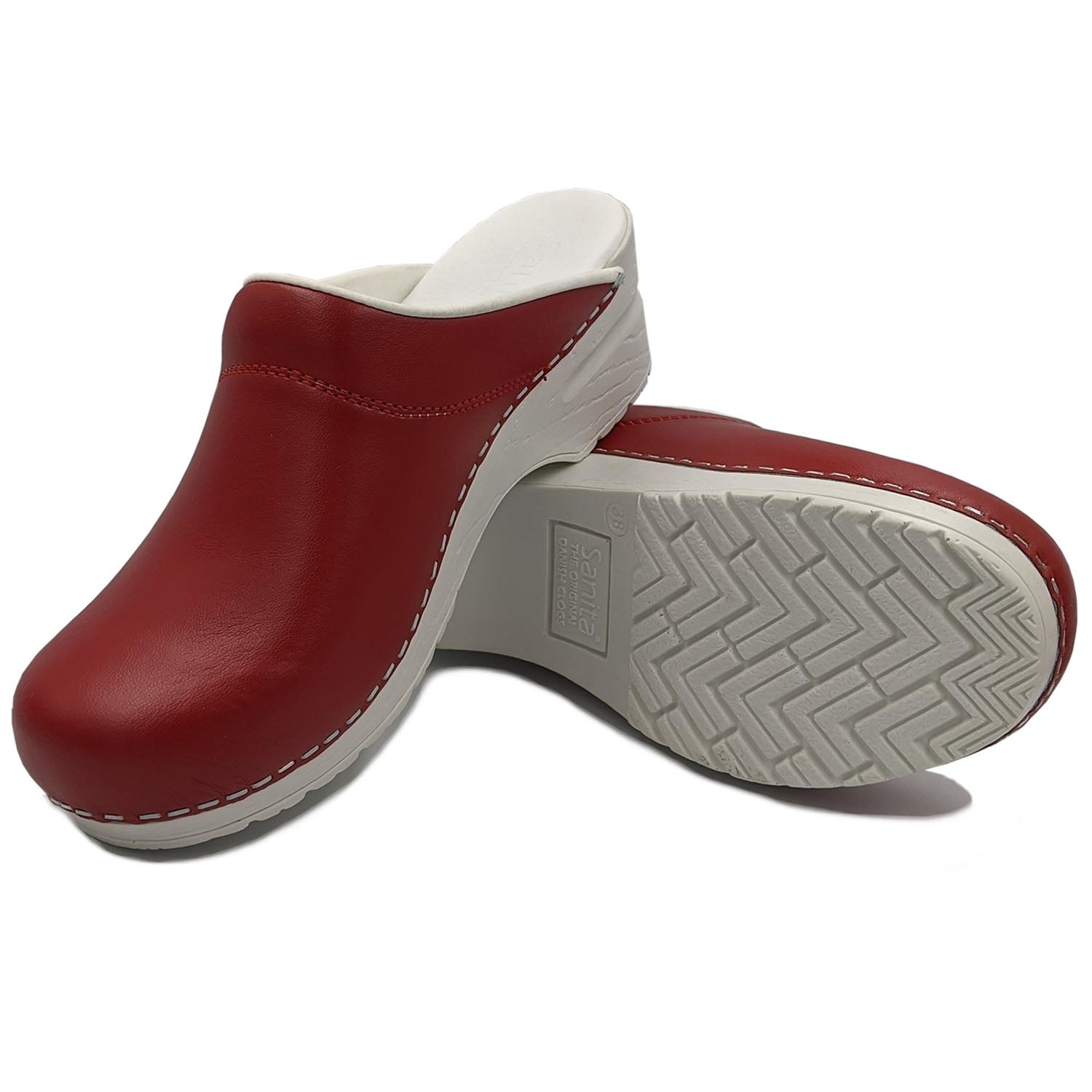 Sanita Nurse Pastel Working Clogs in Red