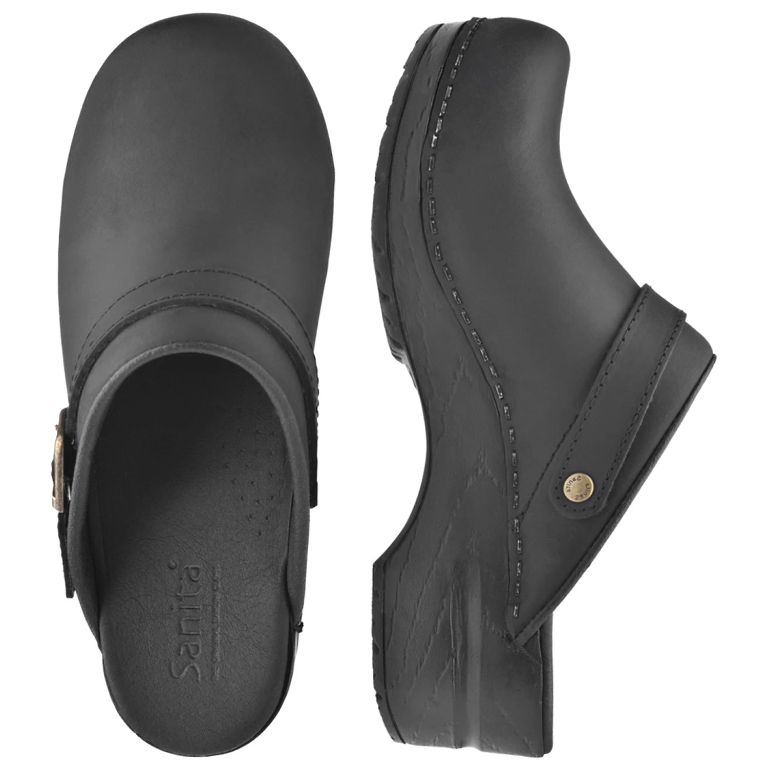 Sanita Morse Oiled Danish Clogs in Black (1200038)