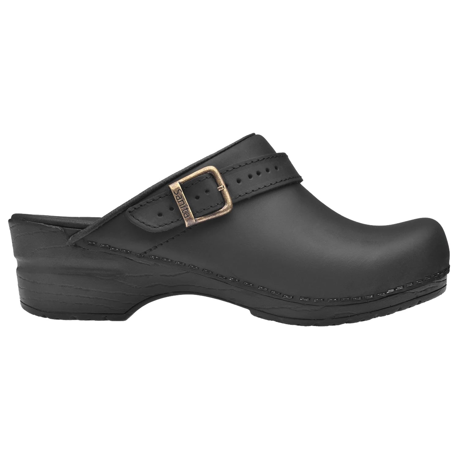 Sanita Morse Oiled Danish Clogs in Black 1200038