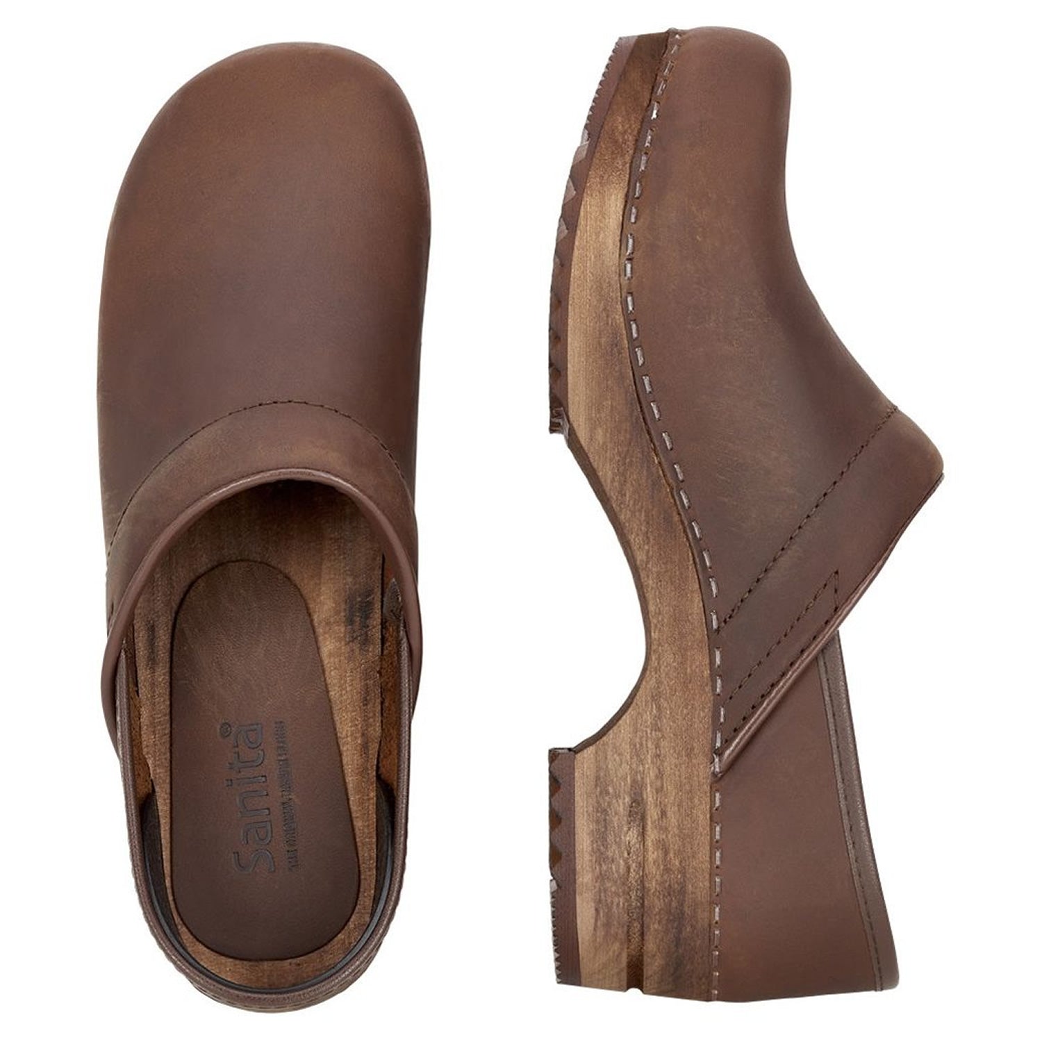 Sanita Classic Closed Clogs in Antique Brown (1201005)