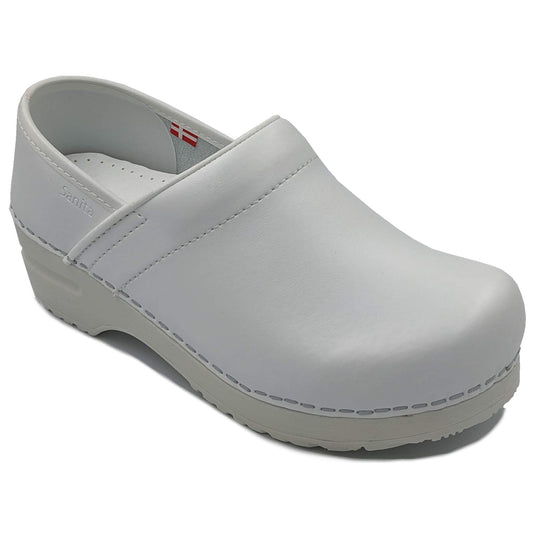Sanita Professional Smooth Closed Clogs in White