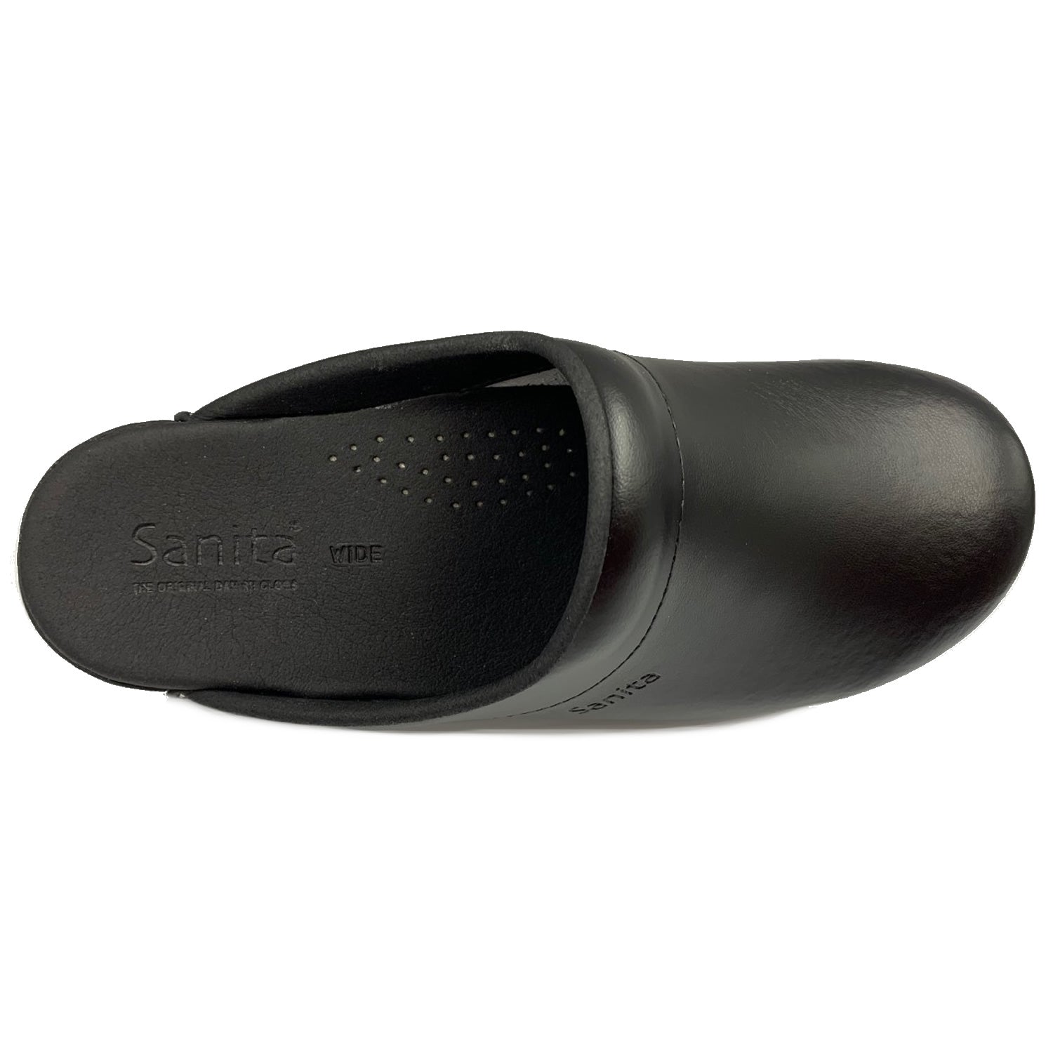 Sanita Sonja PU WIDE Open Clogs in Black
