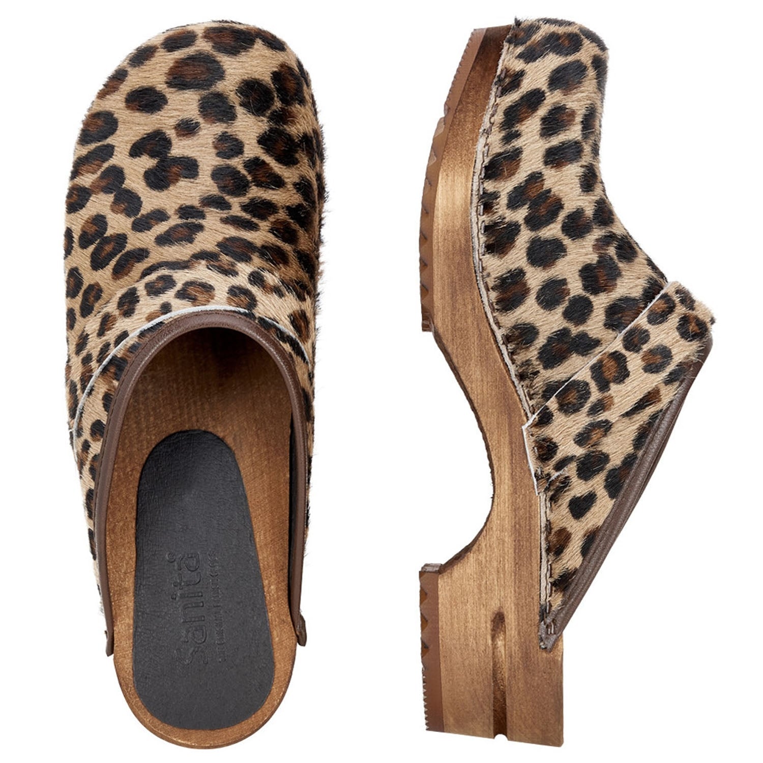 Sanita Leopard Danish Clogs