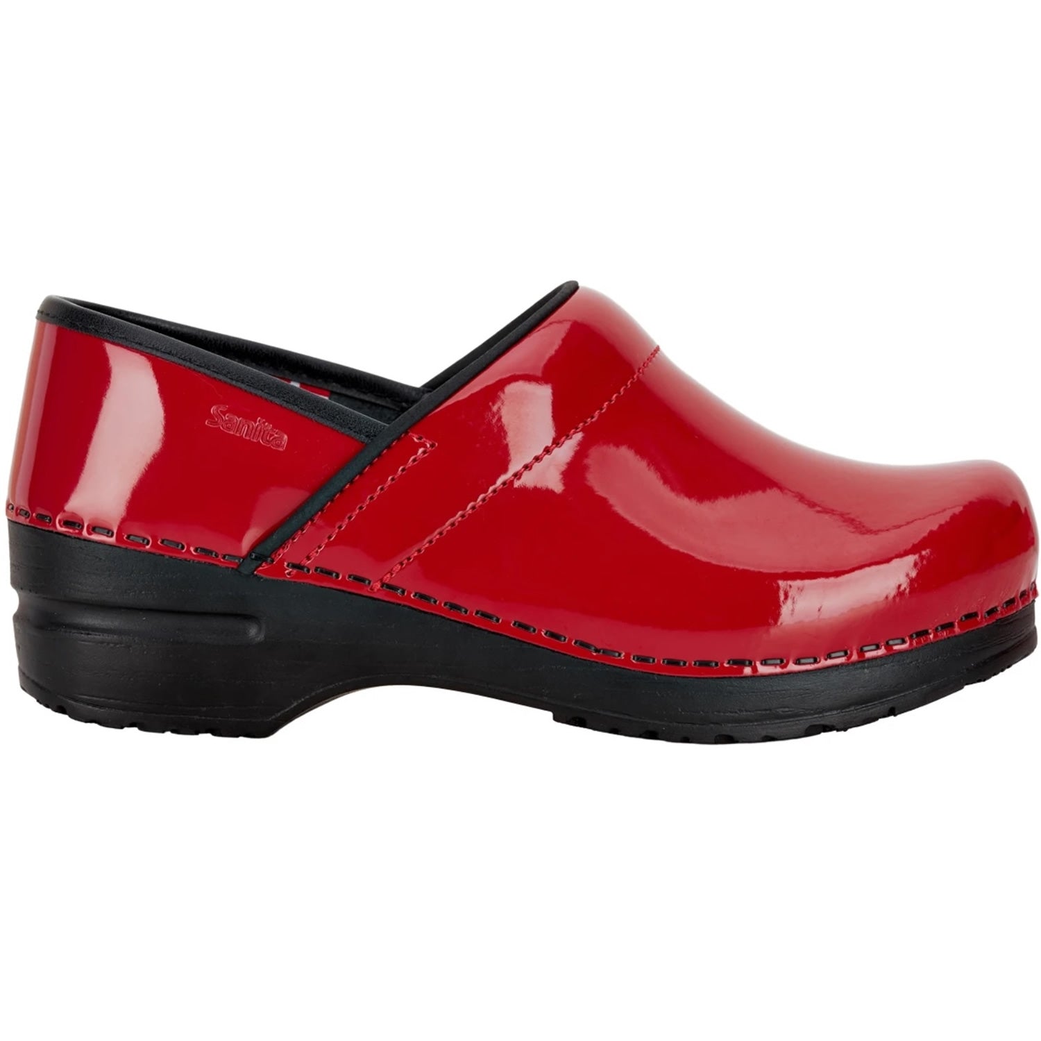 Sanita Professional Patent Closed Clogs in Red
