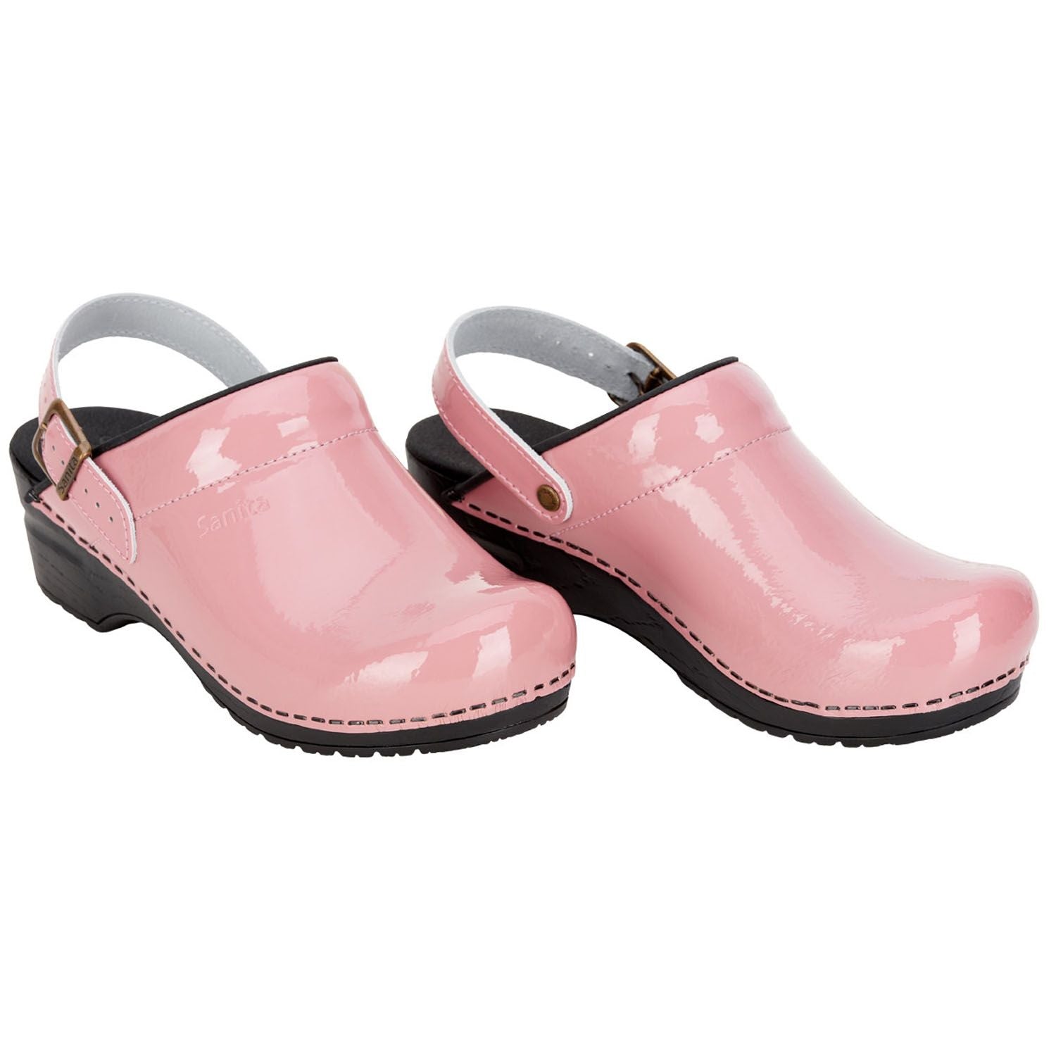 Sanita Freya Patent Flexible Clogs in Rose (457548)