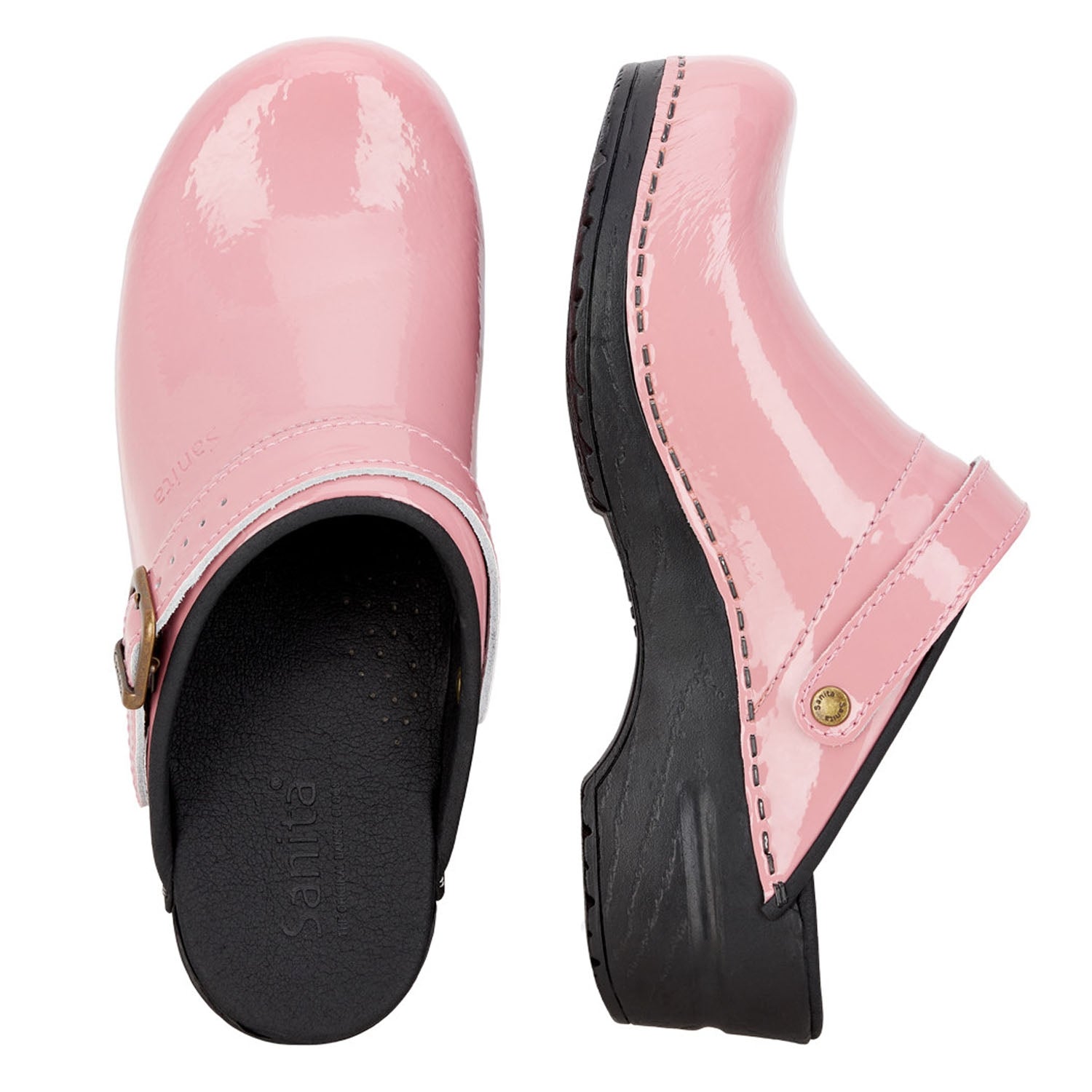 Sanita Freya Patent Flexible Clogs in Rose (457548)