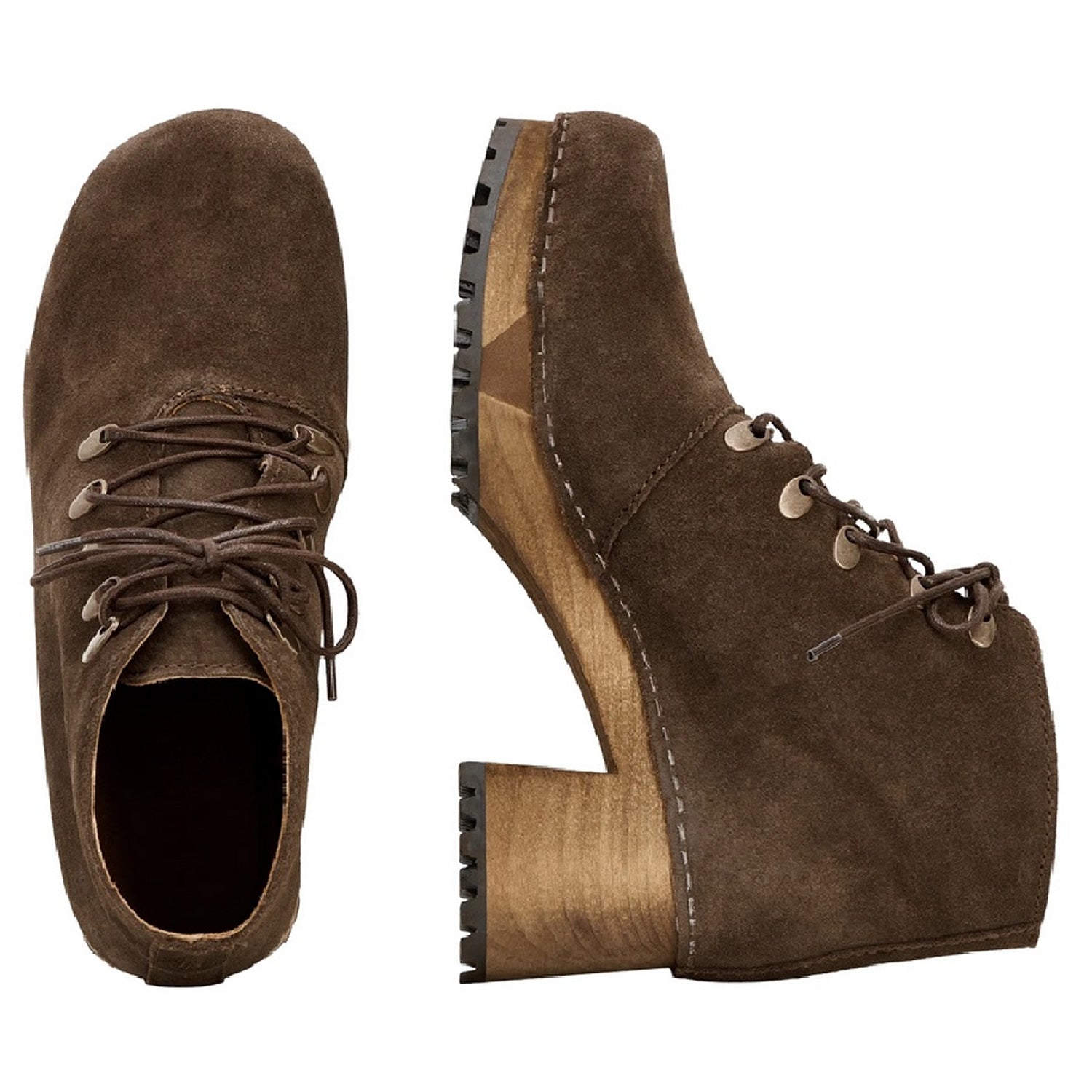 Sanita Hesta Lace-up Clog Boots in Coffee