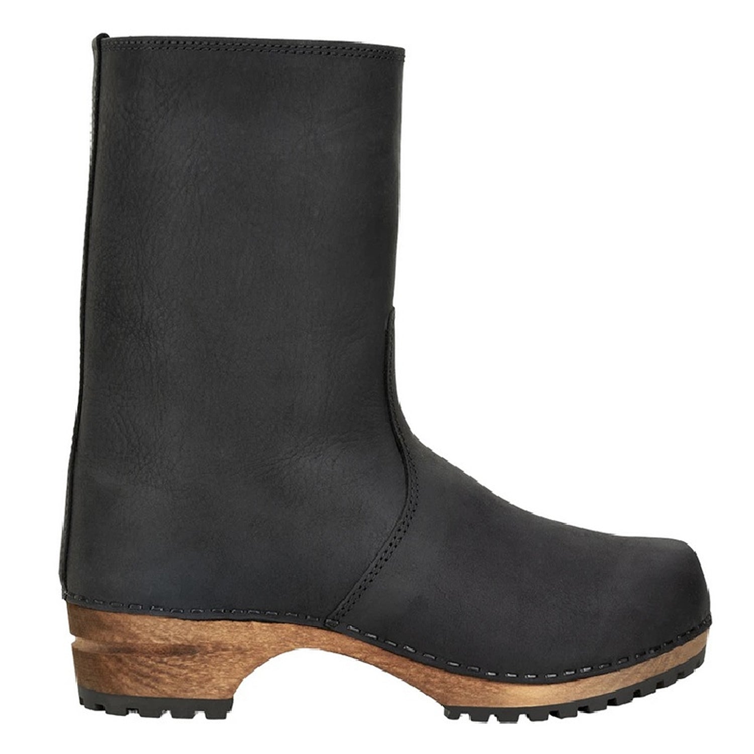 Sanita Risotto Oiled Leather Clog Boots in Black