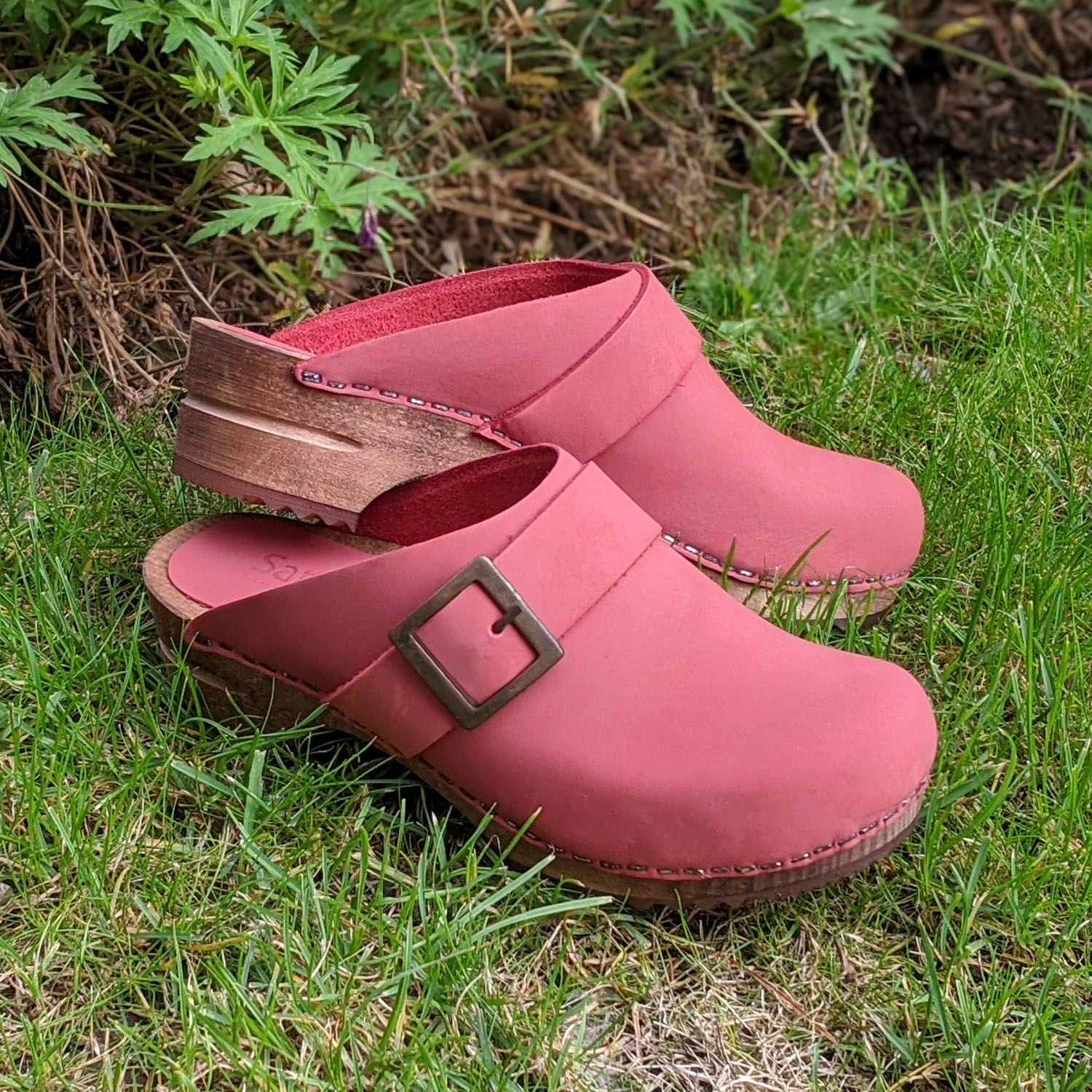 Sanita Big Buckle Danish Clogs in Red (453062)