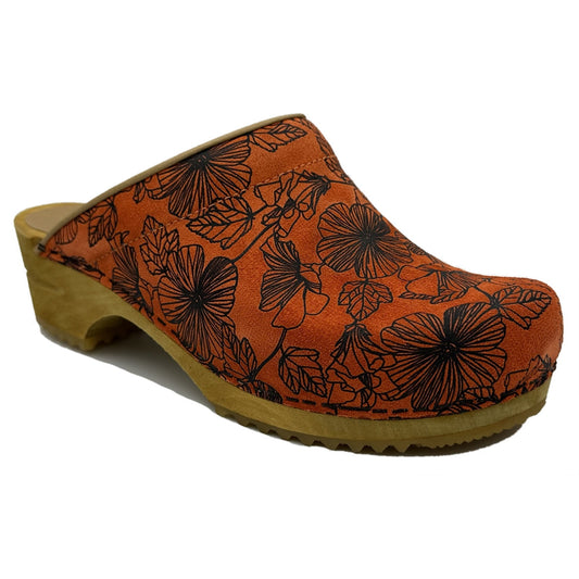 Sanita Mia Open Wooden Clogs in Coral (472619)