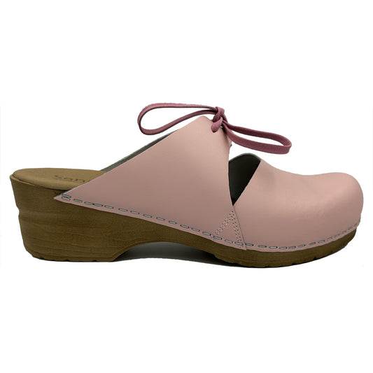 Sanita Osay Lace-Up Clog Sandals in Rose 472018