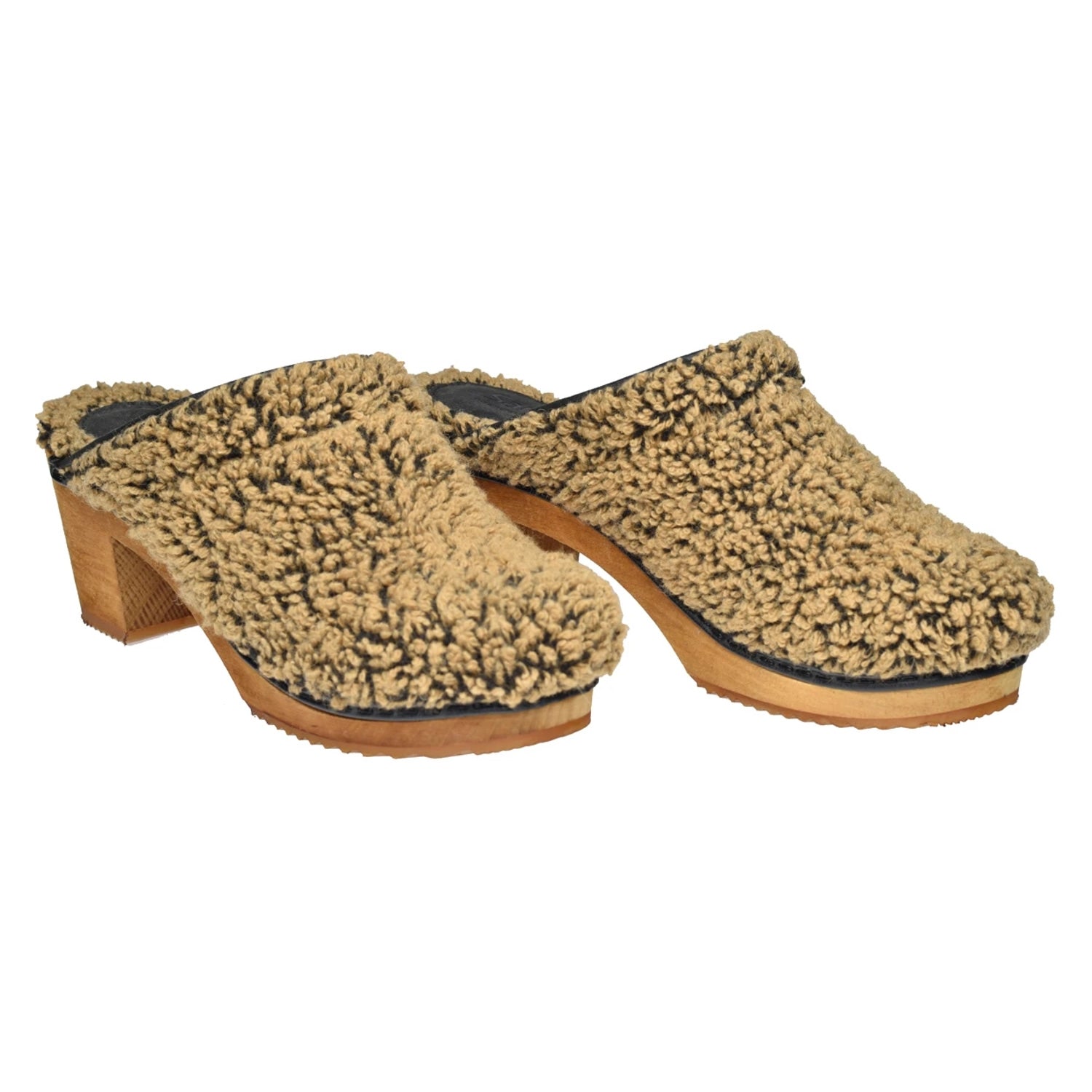Sanita Shearly Block Heel Woolly Clogs