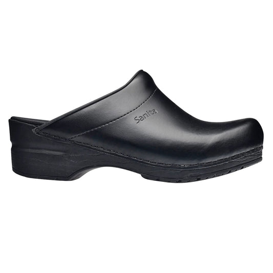 Sanita Sonja PU Smooth Clogs in Black 1500047