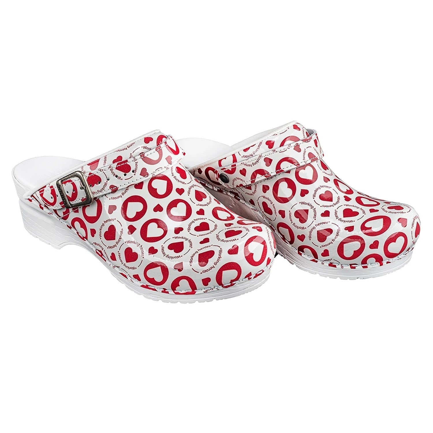 Sanita Working Heroes Heart Print Clogs