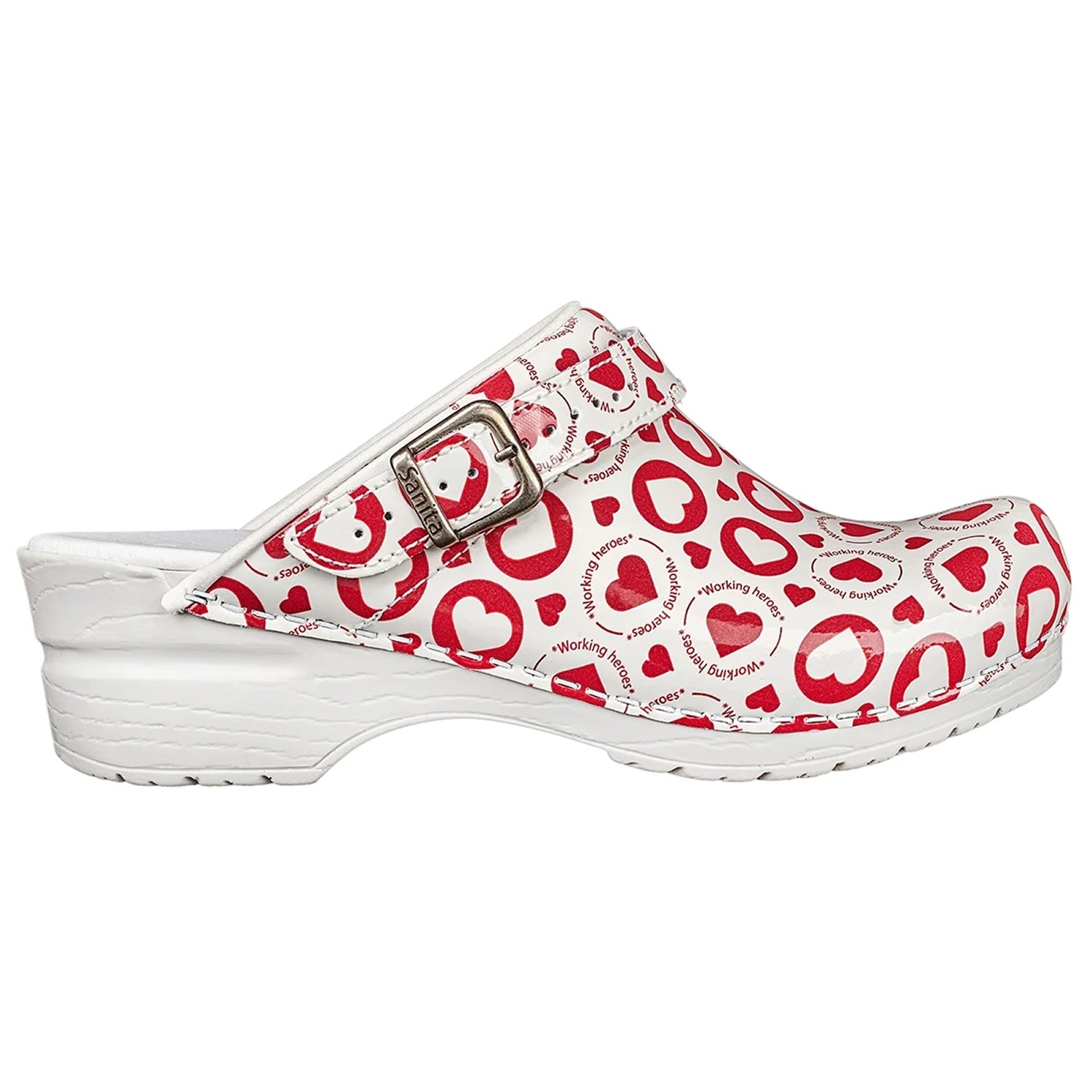 Sanita Working Heroes Heart Print Clogs