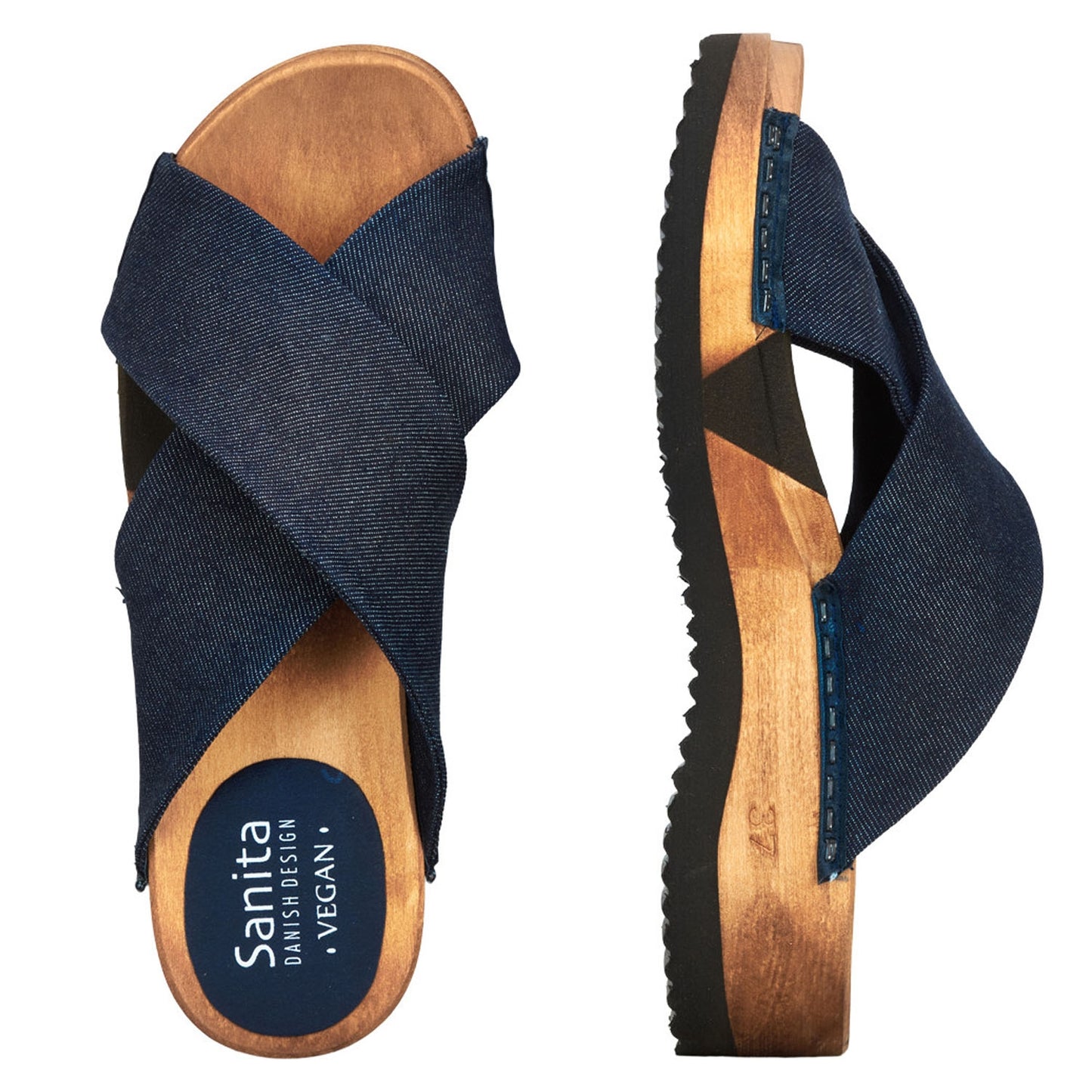Sanita Clearance Tilka Vegan Flexible Denim Sandals in Navy (472923)