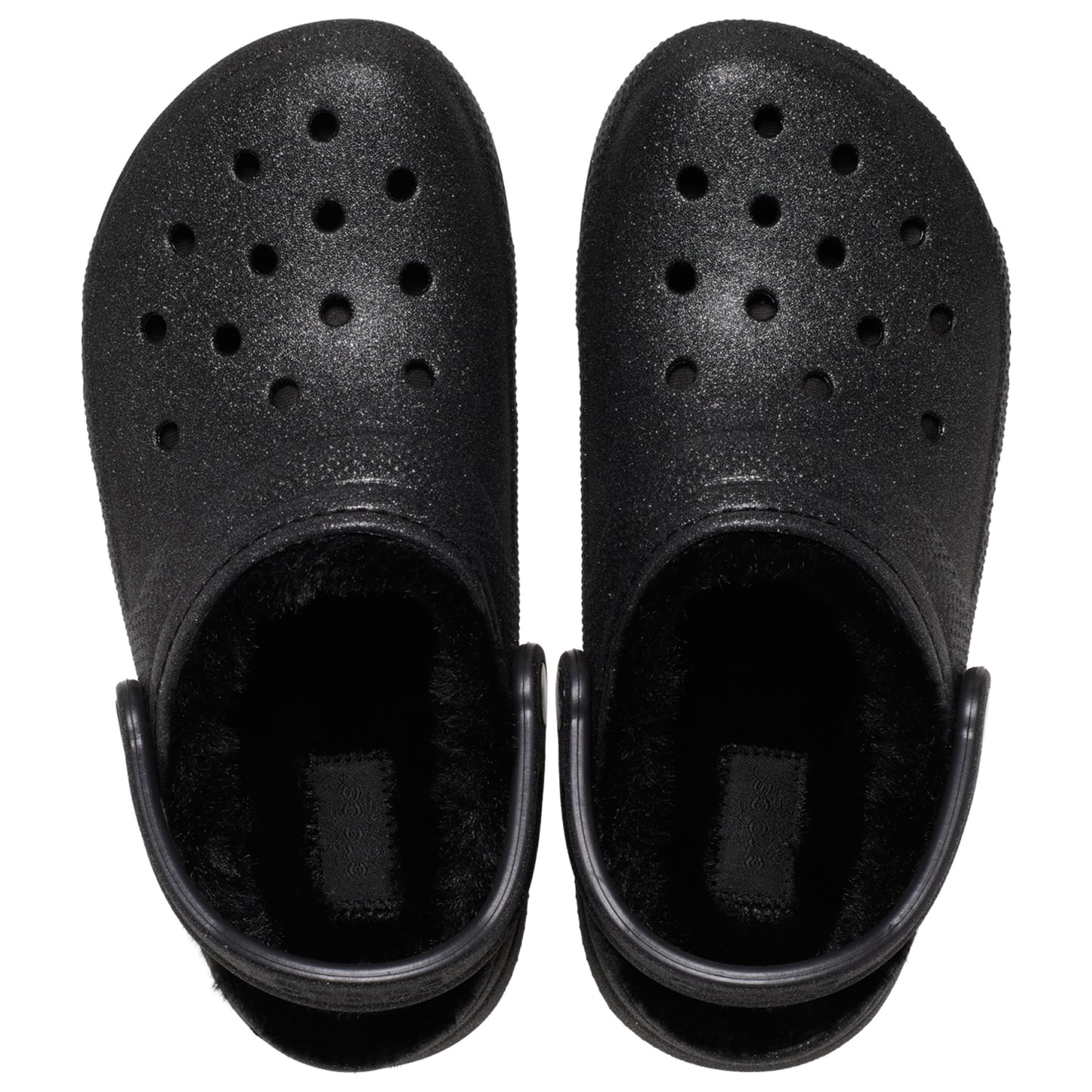 Crocs Classic Glitter Fuzz Lined Clog (211928) - Black