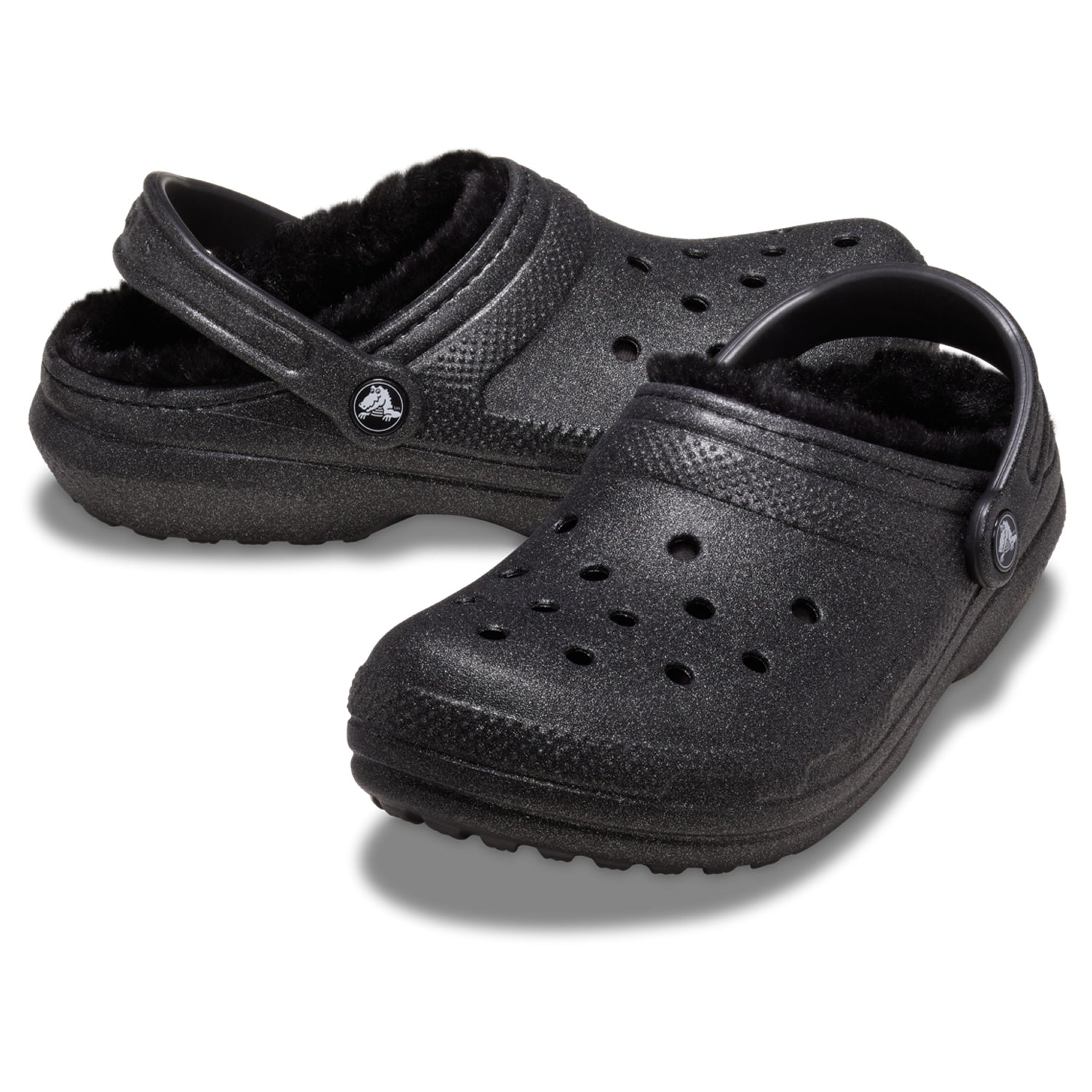 Crocs Classic Glitter Fuzz Lined Clog (211928) - Black