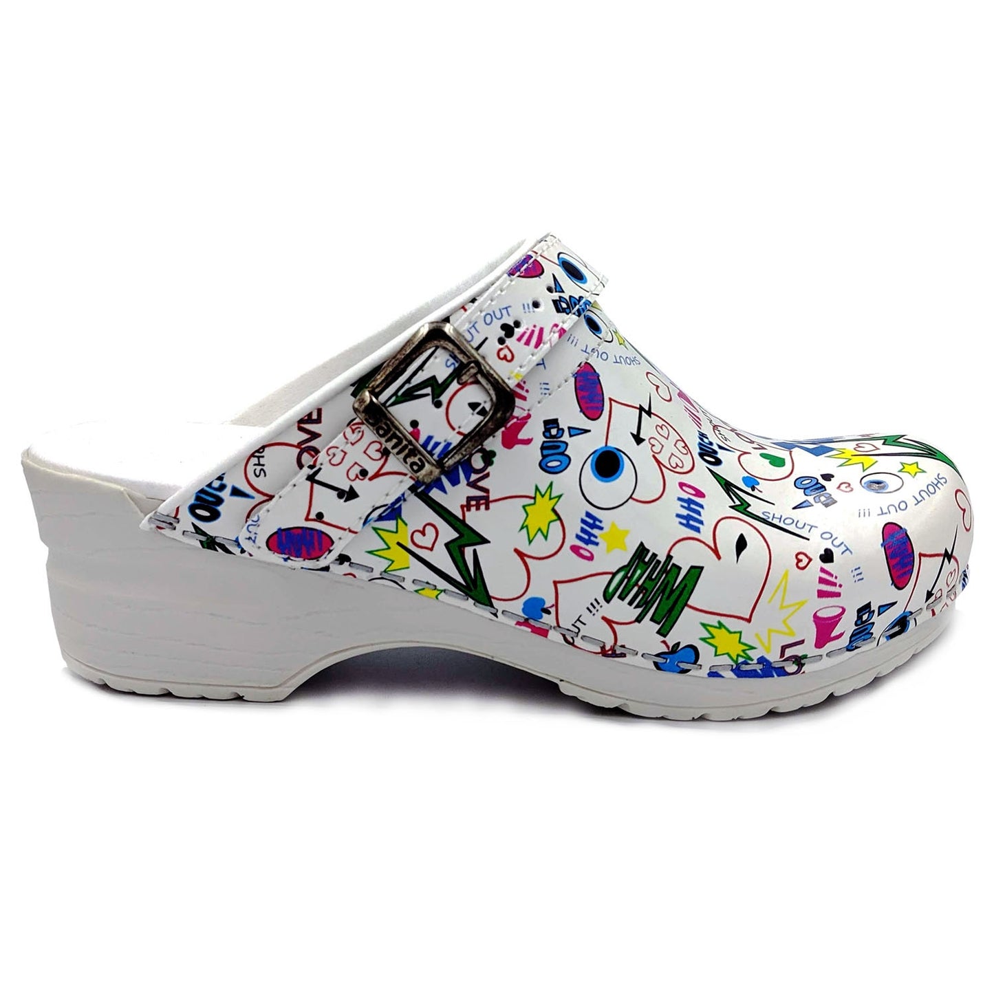 Sanita Shout Out Work Clogs in White