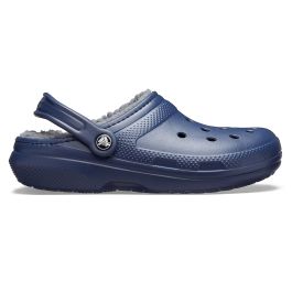 Navy blue fur online lined crocs