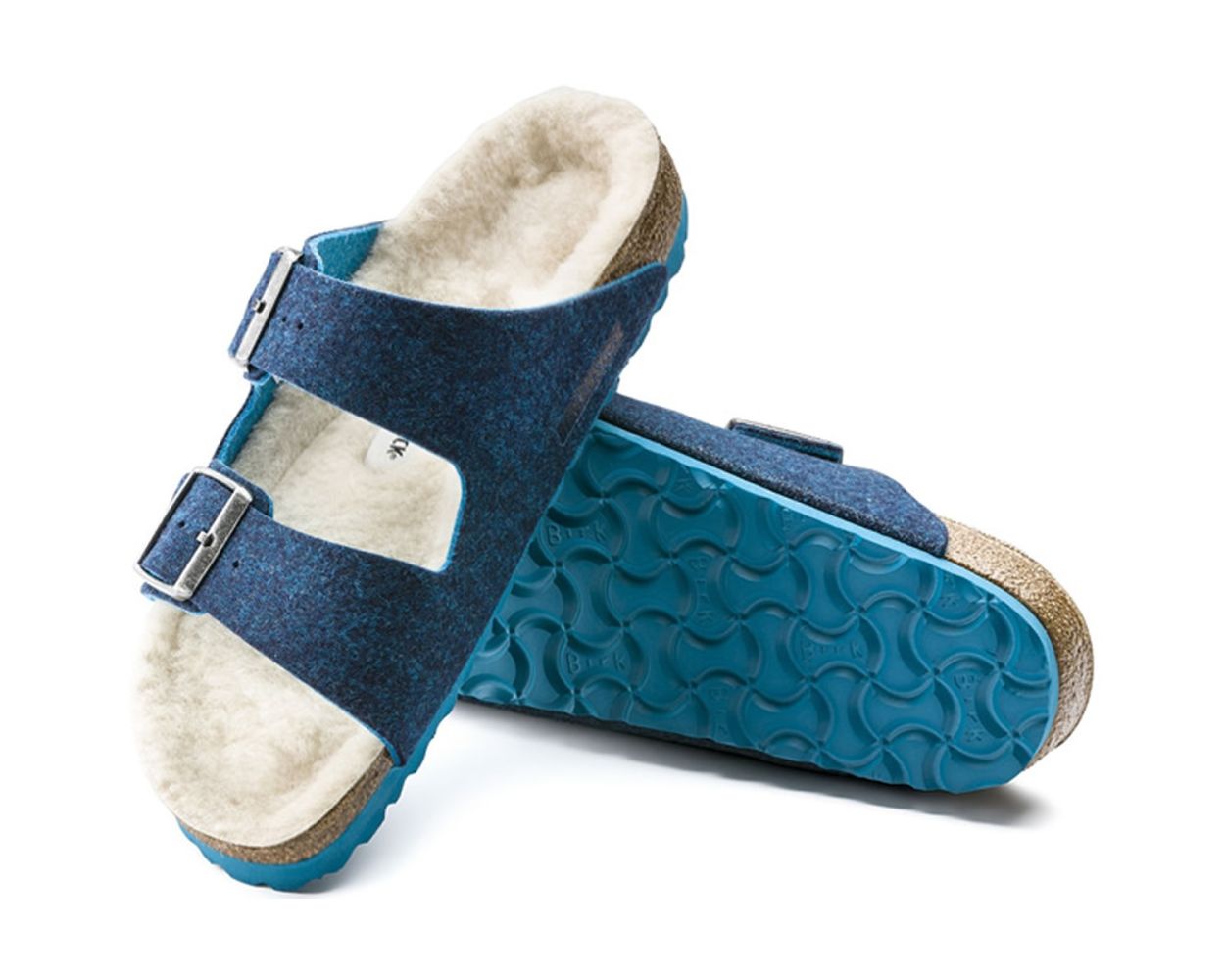 Birkenstock Arizona Wool Felt in Doubleface Blue 1012429 World of Clogs